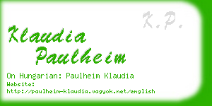 klaudia paulheim business card